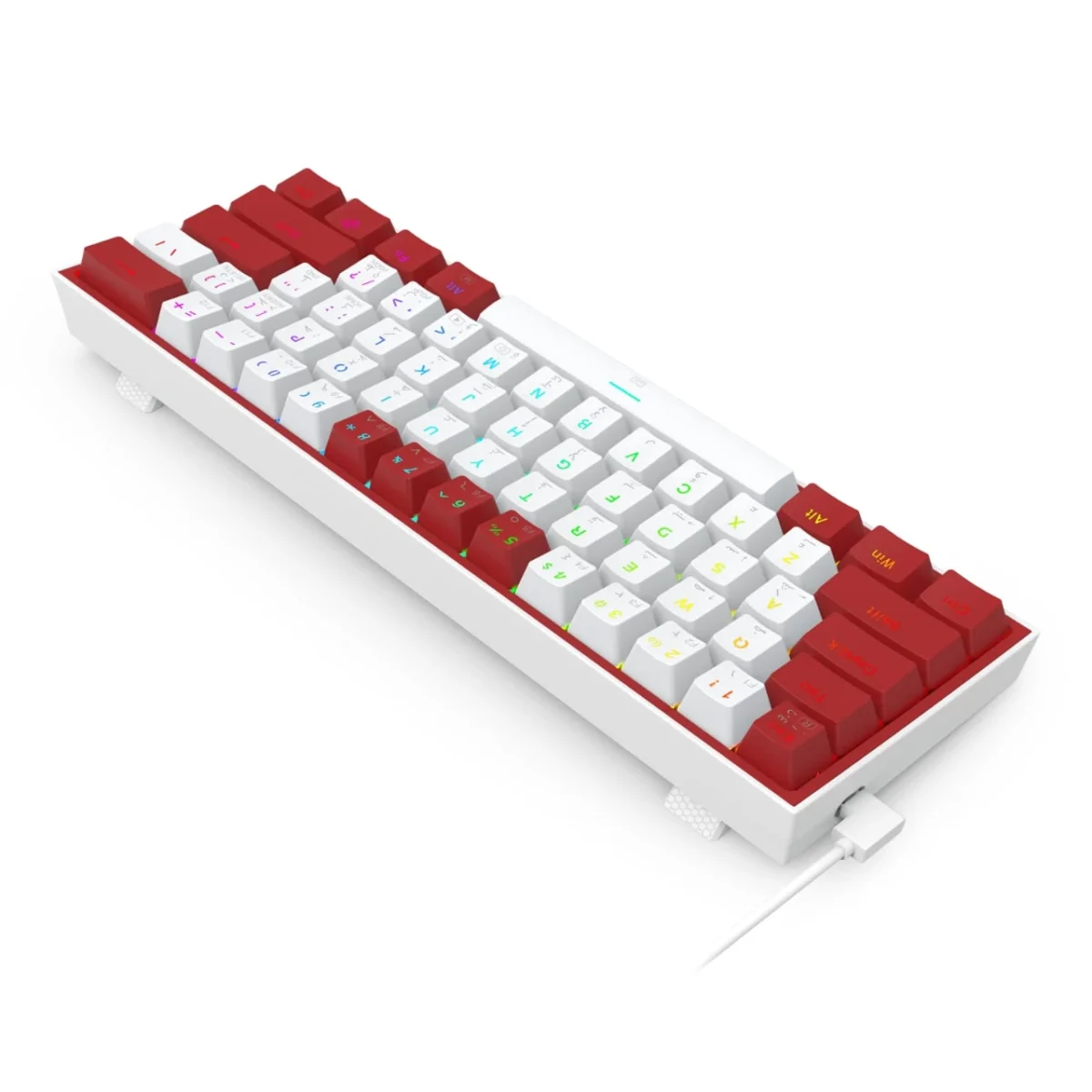 REDRAGON K617 Fizz RGB 60% Gaming Mechanical Keyboard - Red Switches (White Red)