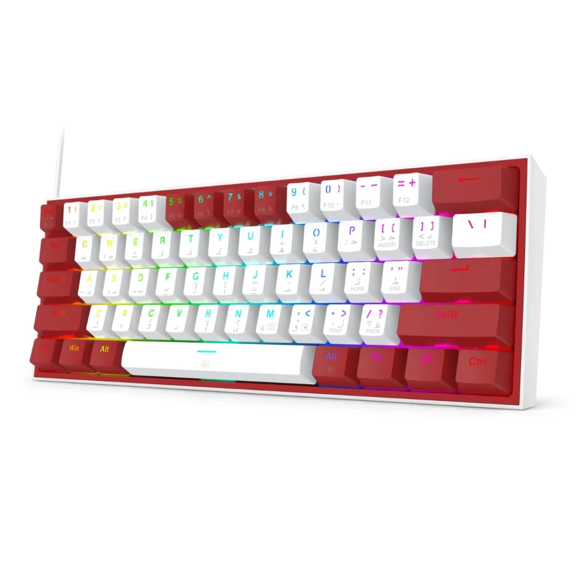 REDRAGON K617 Fizz RGB 60% Gaming Mechanical Keyboard - Red Switches (White Red)