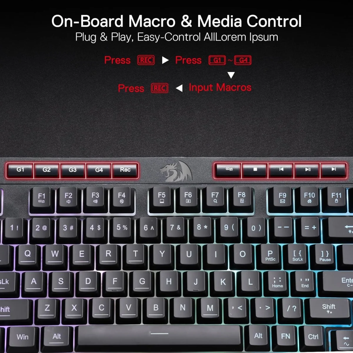 Redragon K515 Shiva RGB Gaming Keyboard (Black)