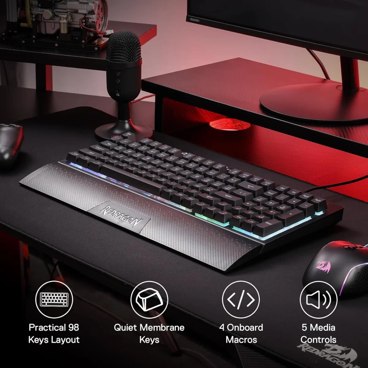 Redragon K515 Shiva RGB Gaming Keyboard (Black)