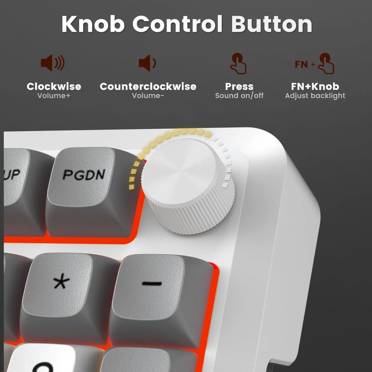 Redragon K688 3 Mode Wireless, Bluetooth, Wired RGB Gaming Mechanical Keyboard, Gasket Mounted with Volume Knob, Pre-Lubed Linear Switches, MDA-Profile, 98 Keys Hot Swappable Creamy (Black Gray)