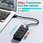 USB 3.0 HUB 4 Ports With Power Switches