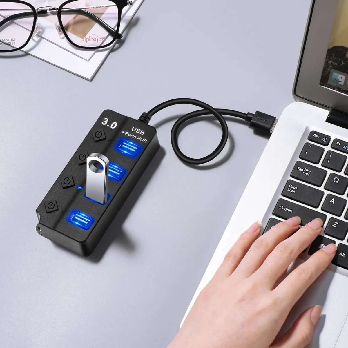 USB 3.0 HUB 4 Ports With Power Switches