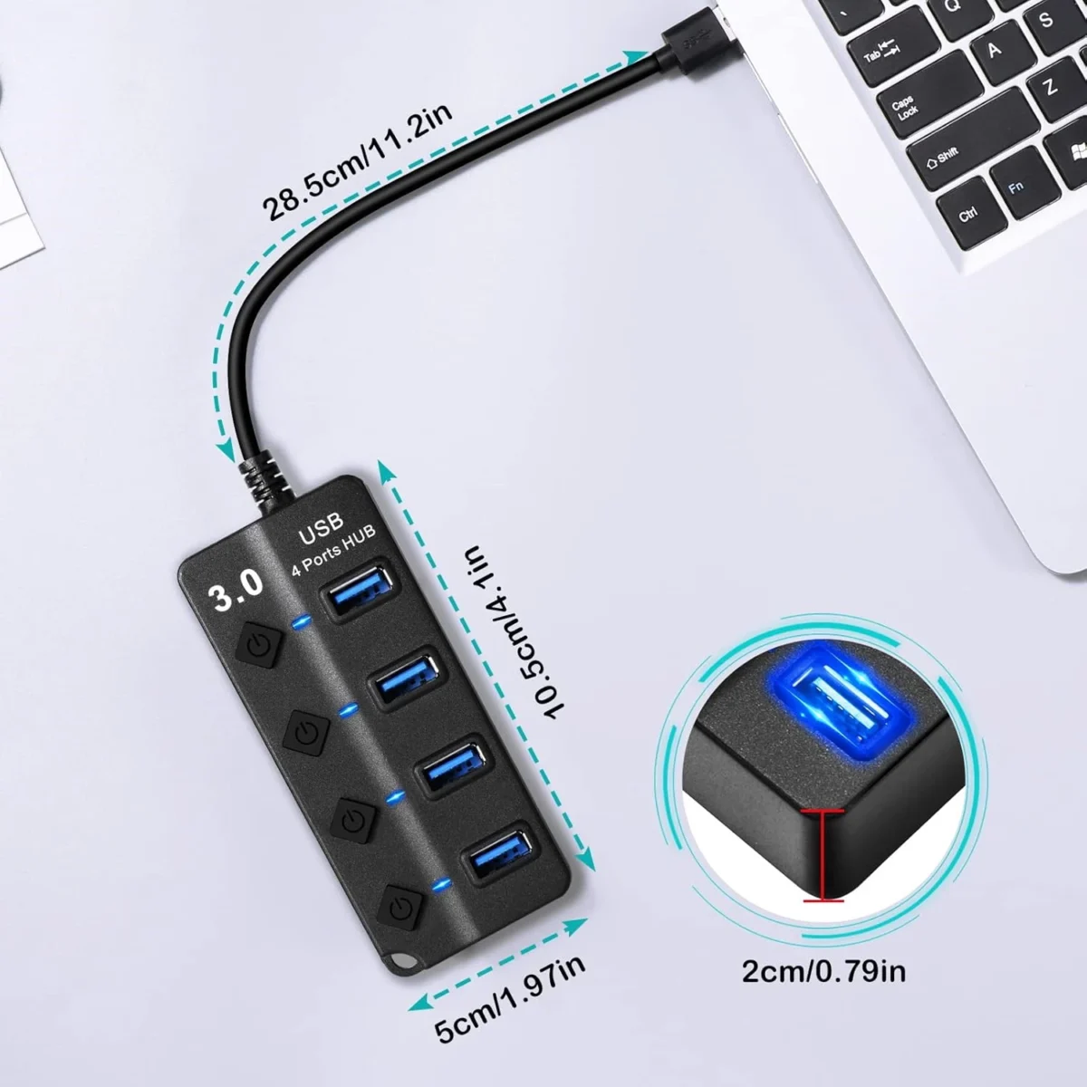 USB 3.0 HUB 4 Ports With Power Switches (6)