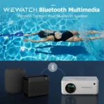 WEWATCH V10 WiFi Video Projector, Wireless Portable with Bluetooth Full HD 1080p Compatible with HDMI, VGA, TV Stick, iPhone, Android