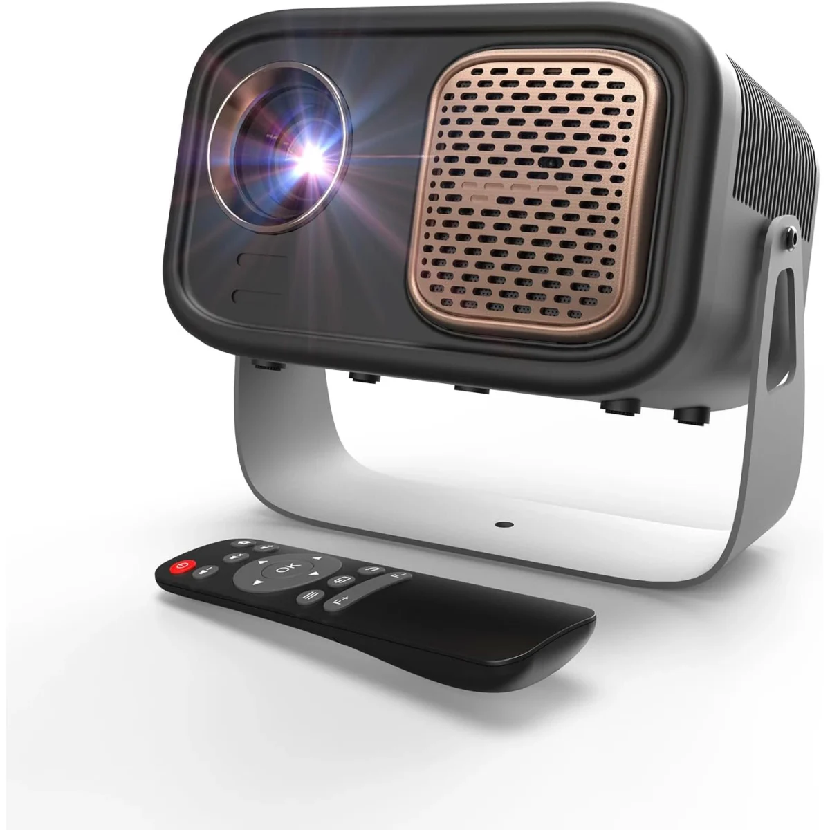 WEWATCH V11 Mini Projector, Electronic Focus, Projection 360°, ±45° Keystone, 14000 Lumens Portable Mini Projector WiFi Bluetooth, Home Video Projectors for PhonePS5USBHDMI