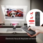 WEWATCH V11 Mini Projector, Electronic Focus, Projection 360°, ±45° Keystone, 14000 Lumens Portable Mini Projector WiFi Bluetooth, Home Video Projectors for PhonePS5USBHDMI