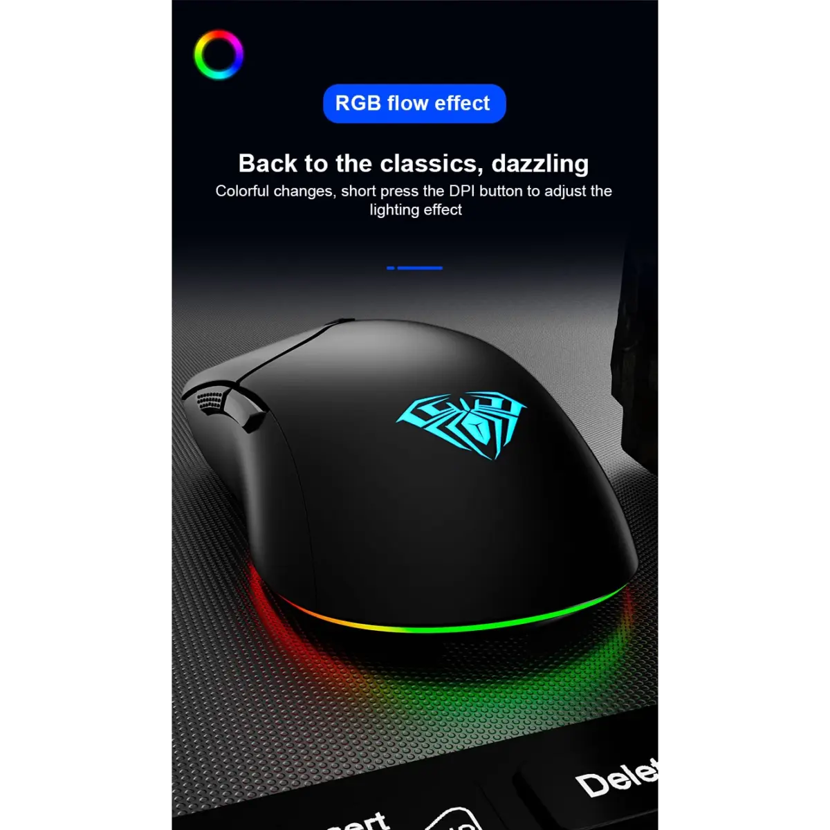 AULA S13 Gaming Mouse - 3,600 DPI - 110 Gram - 6 Buttons (Black)