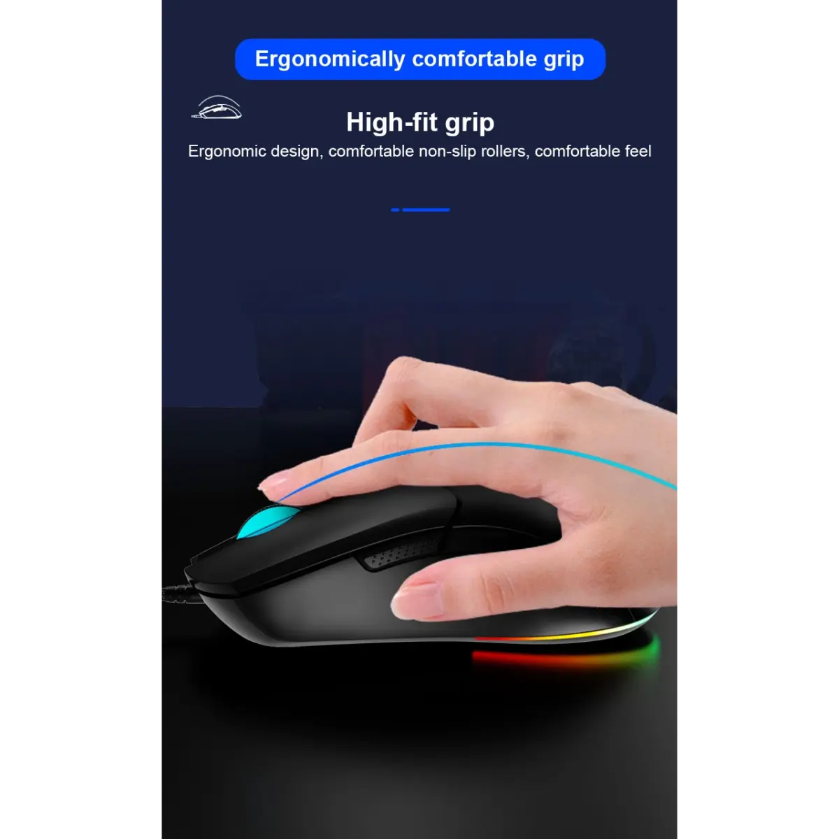 AULA S13 Gaming Mouse - 3,600 DPI - 110 Gram - 6 Buttons (Black)