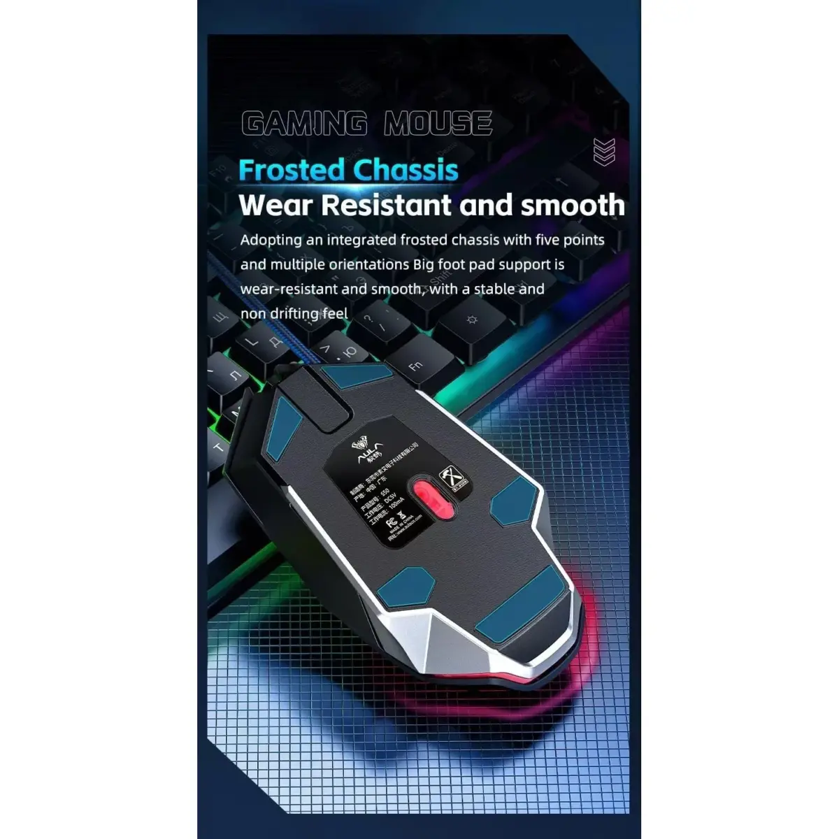 AULA S50 Gaming Mouse - 2,400 DPI - 6 Buttons (Black)