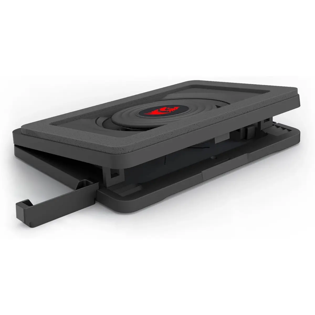 Redragon GCP512 Laptop Cooling Pad with 5.9" Fan, Rapid Cooling for 15-17 Inch Laptops, Variable Speed Control, 4 Adjustable Heights, RGB Quiet Cooling Pad with Phone Stand