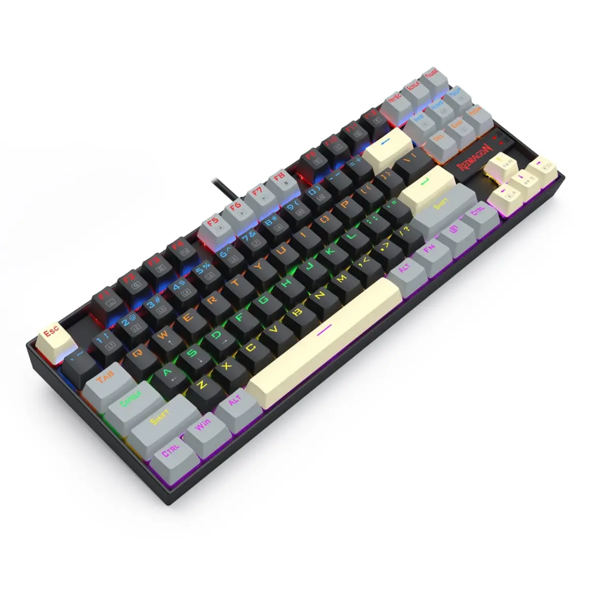 Redragon K552LGY KUMARA Mechanical Gaming Keyboard - Red Switches - Rainbow LED
