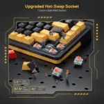 Redragon K649 ELF PRO 78% Gasket Wired RGB Mechanical Keyboard Upgraded Socket, Sound Absorbing Foams, Red Switch