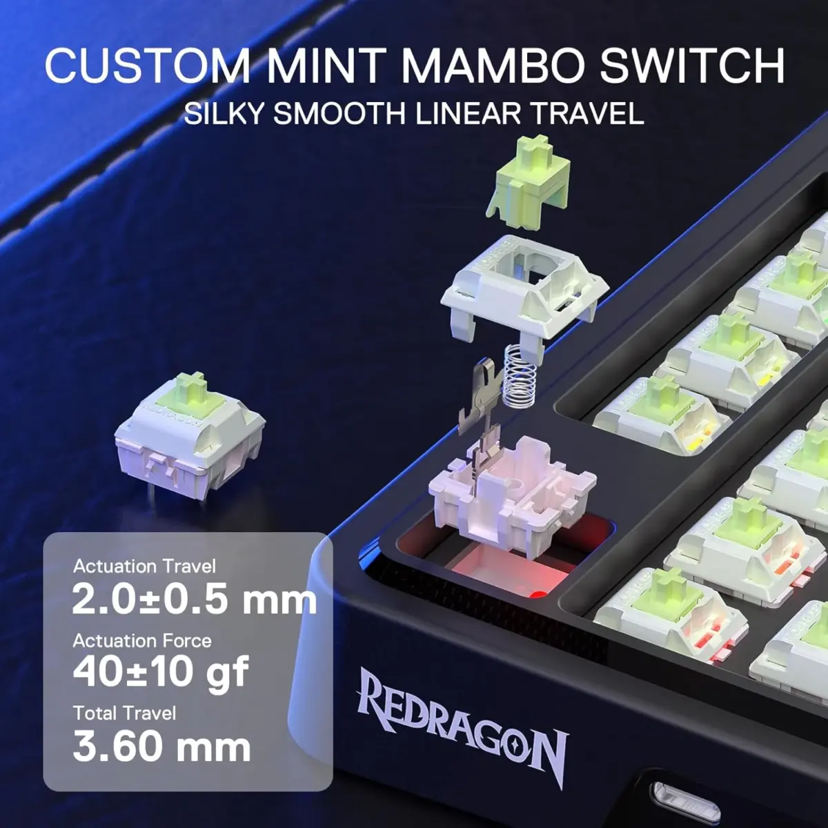 Redragon K673SP 75% Wireless Gasket RGB Gaming Mechanical Keyboard, 3-Modes w/Hot-Swap Socket, Dedicated Knob Control & 5-Layer Noise Dampening, Custom Linear Switch (Gradient Gray)