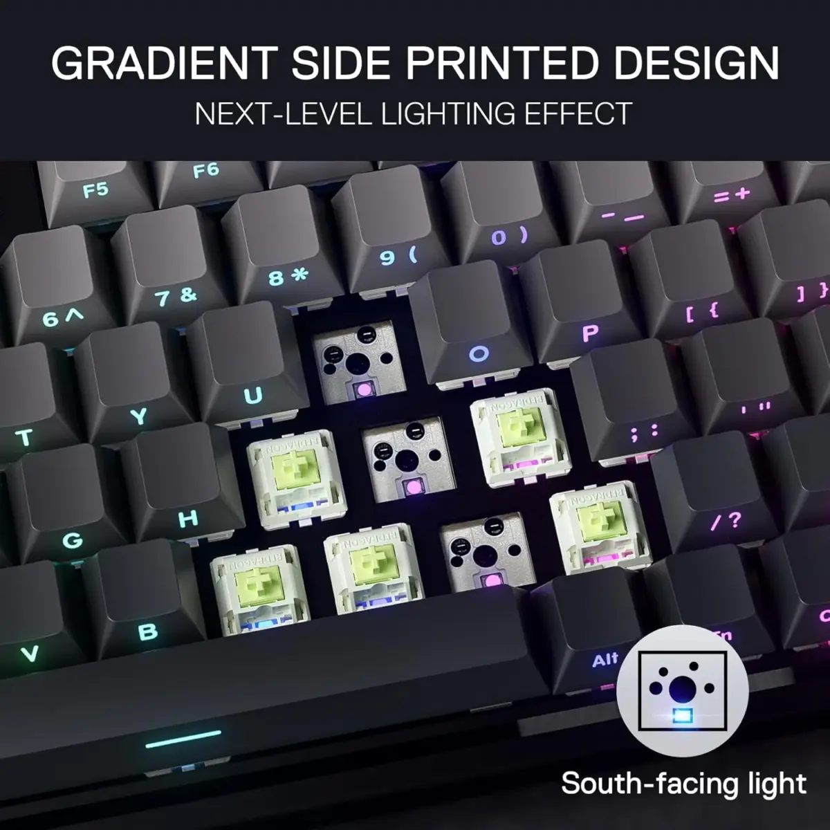 Redragon K673SP 75% Wireless Gasket RGB Gaming Mechanical Keyboard, 3-Modes w/Hot-Swap Socket, Dedicated Knob Control & 5-Layer Noise Dampening, Custom Linear Switch (Gradient Gray)
