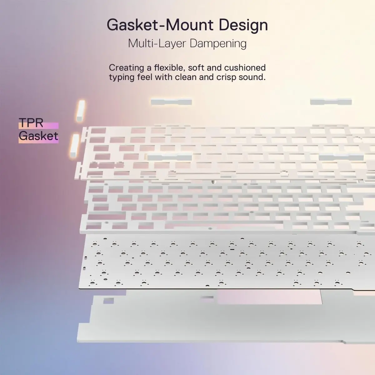 Redragon K673CPG 75% Wireless Gasket RGB Gaming Mechanical Keyboard, 3-Modes w/Hot-Swap Socket, Dedicated Knob Control & 5-Layer Noise Dampening, Custom Linear Switch (Vintage Blue)
