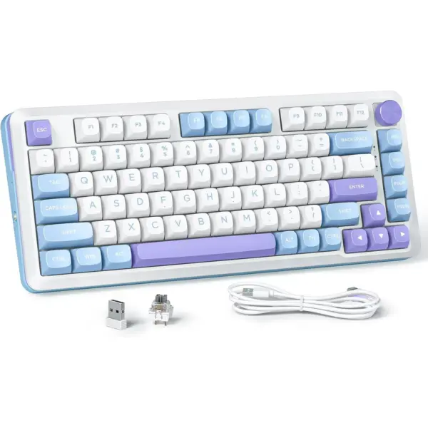 Redragon K681WBP Cyrus Pro RGB Dual Mode Wireless 2.4G, Bluetooth & Wired 75% Gasket Hot-Swappable Mechanical Keyboard With Knob