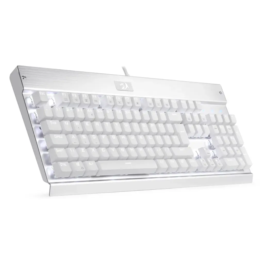 Redragon KG010 UK Gaming Mechanical Keyboard - Brown Switch - White Led (White)