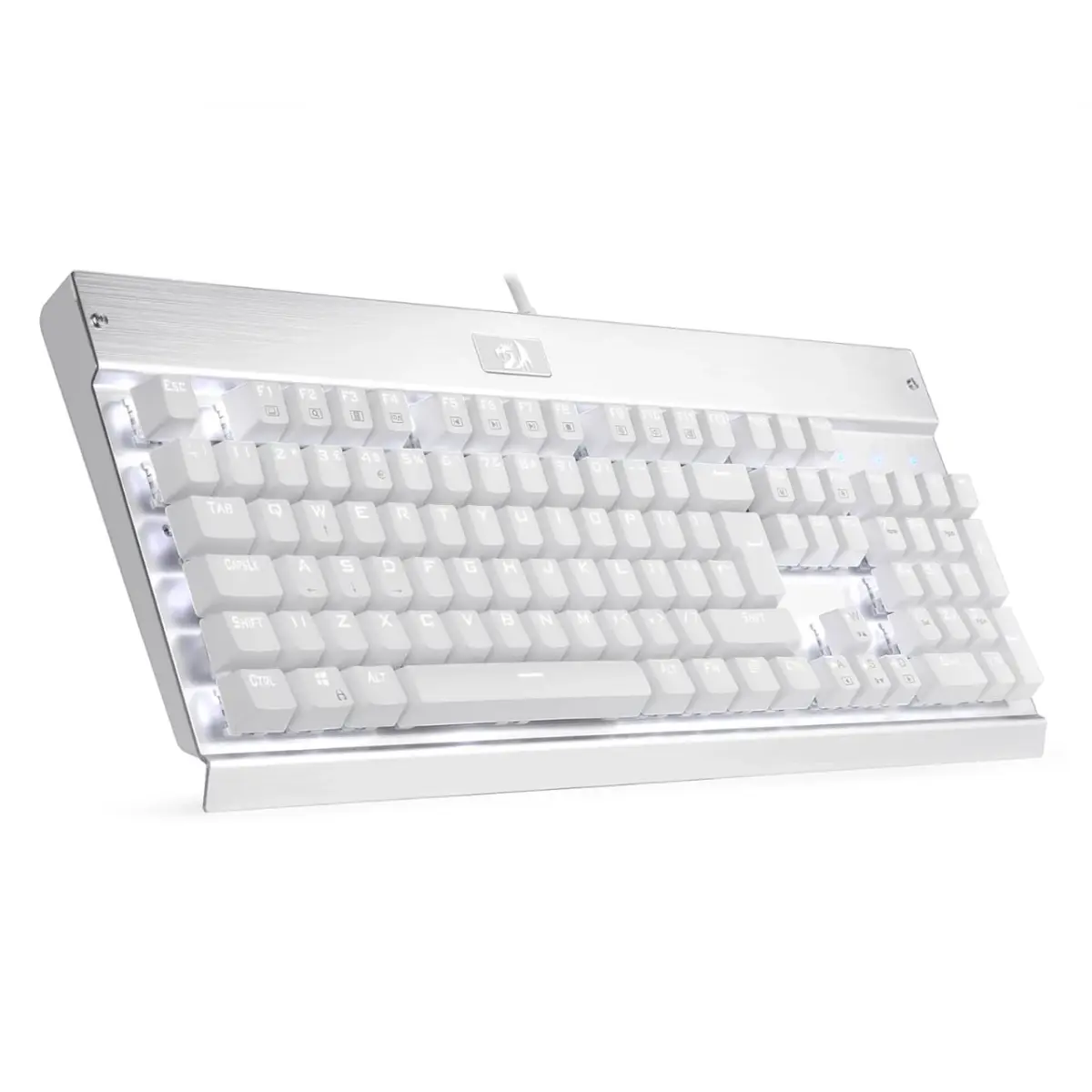Redragon KG010 UK Gaming Mechanical Keyboard - Brown Switch - White Led (White)