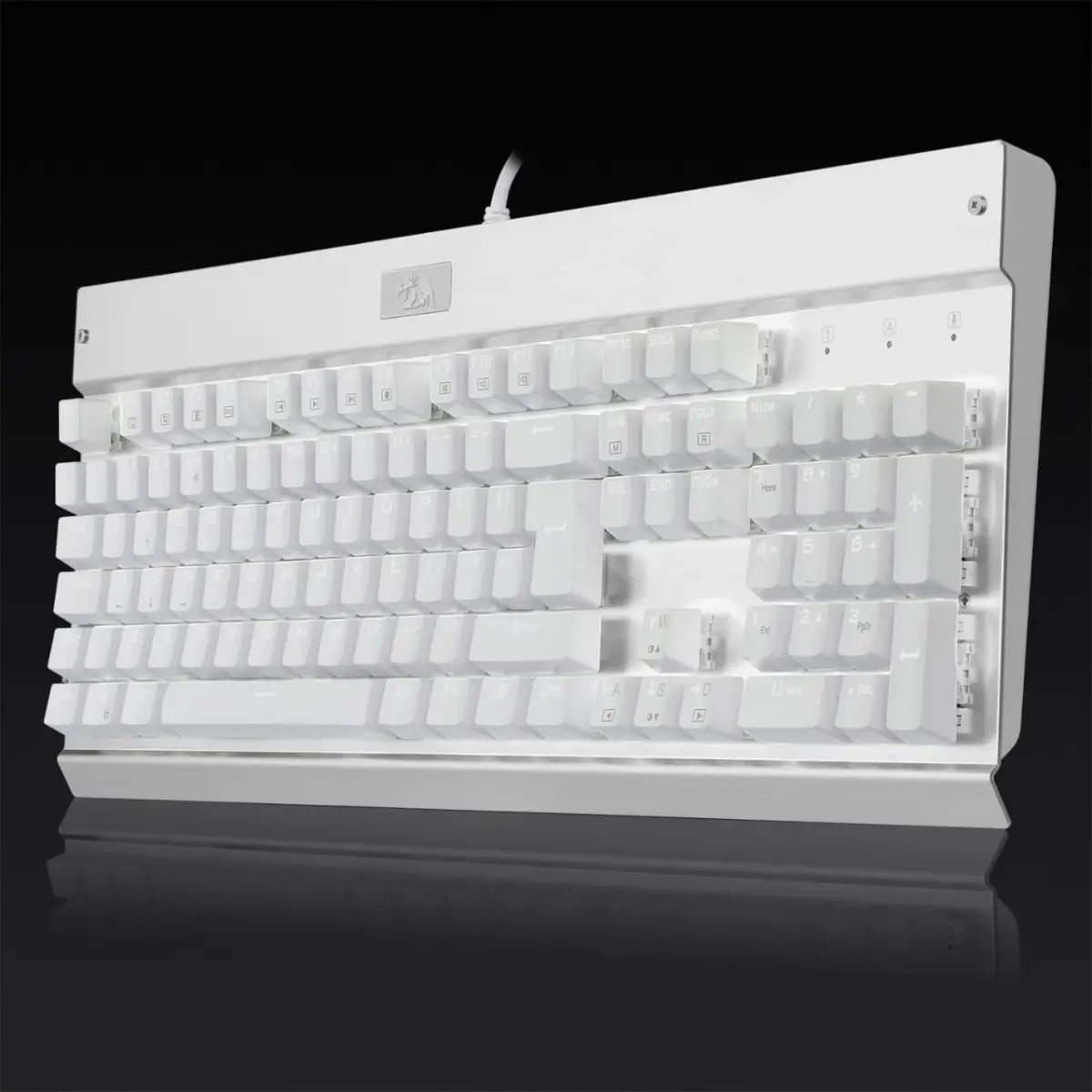 Redragon KG010 UK Gaming Mechanical Keyboard - Brown Switch - White Led (White)