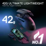 Redragon M724 Wired Gaming Mouse, 42G Ultra-Light Optical 12,400 DPI (Black)