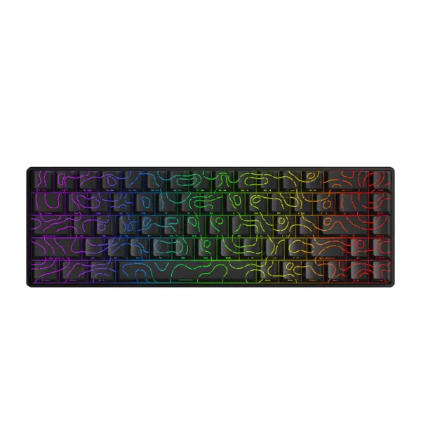 VTER Fighting68 HE Magnetic Gaming Keyboard with Adjustable Actuation, 0.08mm RT Precision, Linear Aurora Magnetic Switch 8K Polling Rate, 68-Key Compact USB-C Wired Keyboard, Hot-Swappable, RGB Backlit (Black Contours)