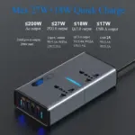 200W Car Power Inverter, DC 12/24V to 220V AC Car Inverter,3 USB 1 Type-C Ports Charger Adapter Car Plug Converter