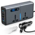 200W Car Power Inverter, DC 12/24V to 220V AC Car Inverter,3 USB 1 Type-C Ports Charger Adapter Car Plug Converter