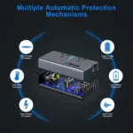 200W Car Power Inverter, DC 12/24V to 220V AC Car Inverter,3 USB 1 Type-C Ports Charger Adapter Car Plug Converter
