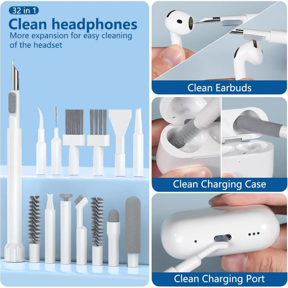 32X1 Electronic Cleaner Kit, Keyboard Cleaner Kit with Brush for Airpods Pro, Keyboard, Laptop, Phone, PC Monitor