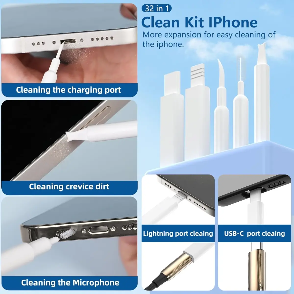 32X1 Electronic Cleaner Kit, Keyboard Cleaner Kit with Brush for Airpods Pro, Keyboard, Laptop, Phone, PC Monitor