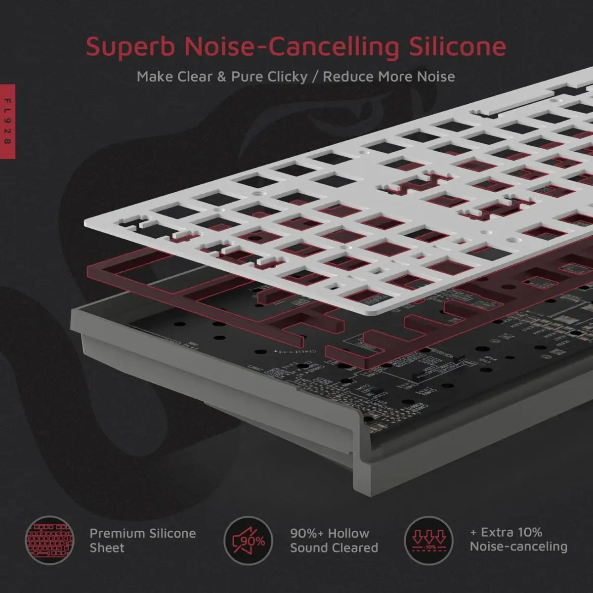 FL ESPORTS FL980 96% RGB Gaming Mechanical Keyboard Hot Swappable Kailh Box Red Switch - Programmable, Durable PBT Keycaps
