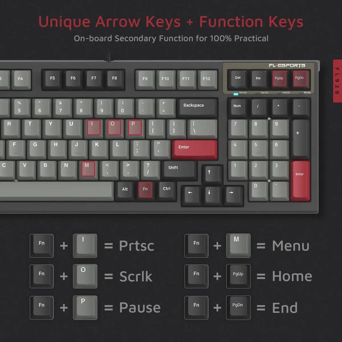 FL ESPORTS FL980 96% RGB Gaming Mechanical Keyboard Hot Swappable Kailh Box Red Switch - Programmable, Durable PBT Keycaps