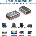 8K HDMI Female to Female Adapter HDMI 2.1 Extender Support 8K@60HZ for HDTV Roku, Monitor, Computer, PC, Laptop, Projector, DVD Player