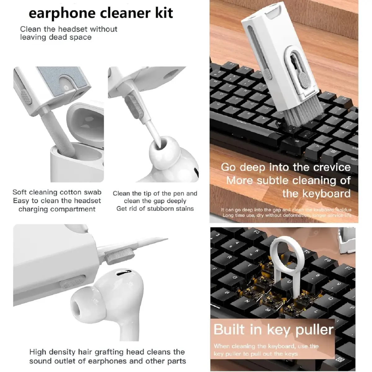 8X1 Electronic Cleaner Kit, Keyboard Cleaner Kit with Brush for Airpods Pro, Keyboard, Laptop, Phone, PC Monitor