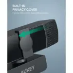 AUKEY 1080P Webcam With Cover Full HD 2.1 Mega Pixel With Dual Microphone, Auto focus, 30 FPS, Wide Angle 110