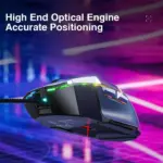 AULA S12 Pro RGB Gaming Mouse, 12800 DPI Optical Sensor, 1000Hz Polling Rate, 8 Programmable Buttons, Software Supports Rapid Fire Button