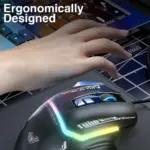 AULA S12 Pro RGB Gaming Mouse, 12800 DPI Optical Sensor, 1000Hz Polling Rate, 8 Programmable Buttons, Software Supports Rapid Fire Button
