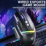 AULA S12 Pro RGB Gaming Mouse, 12800 DPI Optical Sensor, 1000Hz Polling Rate, 8 Programmable Buttons, Software Supports Rapid Fire Button
