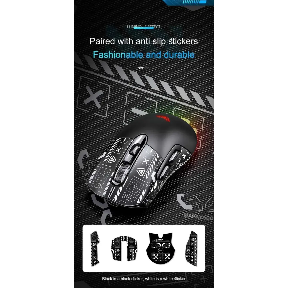 AULA SC525 Wireless,Bluetooth RGB Gaming Mouse - Optical Sensor 4,600 DPI With Gripe Tape (Black)