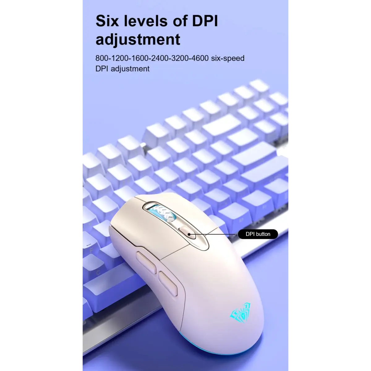 AULA SC525 Wireless,Bluetooth RGB Gaming Mouse - Optical Sensor 4,600 DPI With Gripe Tape (Black)