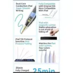 Anker Pencil Drawing Stylus Pen Capacitive Pencil Screen Pen For Apple iPad/iPad Pro/Air/mini (White)