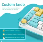 Captor KT68 RGB Gaming Mechanical Keyboard - HotSwappable Sea Salt Switch Linear - PBT Keycaps - Volume Knob