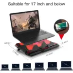 CoolCold Laptop Cooler with 6 Quiet Led Fans for 15.6-17 Inch Laptop Cooling Fan Stand, Portable Ultra Slim