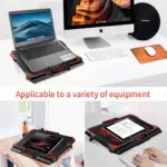 CoolCold Laptop Cooler with 6 Quiet Led Fans for 15.6-17 Inch Laptop Cooling Fan Stand, Portable Ultra Slim