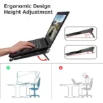 CoolCold Laptop Cooler with 6 Quiet Led Fans for 15.6-17 Inch Laptop Cooling Fan Stand, Portable Ultra Slim