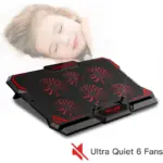 CoolCold Laptop Cooler with 6 Quiet Led Fans for 15.6-17 Inch Laptop Cooling Fan Stand, Portable Ultra Slim