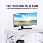 DisplayPort to HDMI 4K Adapter, Displayport Male HDMI Female DP to HDMI Adapter for 4K TV HDTV Monitors Portable Projectors etc