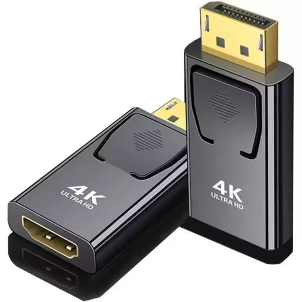 DisplayPort to HDMI 4K Adapter, Displayport Male HDMI Female DP to HDMI Adapter for 4K TV HDTV Monitors Portable Projectors etc