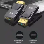 DisplayPort to HDMI 4K Adapter, Displayport Male HDMI Female DP to HDMI Adapter for 4K TV HDTV Monitors Portable Projectors etc